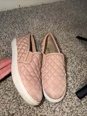 Steve Madden Quilted Slip-On Sneakers in Blush size 8.5